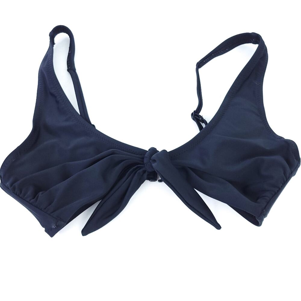 Old Navy Bikini Top XS Xsmall Black Front Tie Bathing Suit Top Adjustable Straps